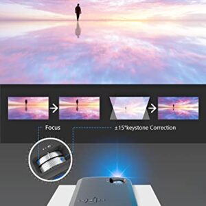 WEWATCH V50 5G WiFi Projector 1080P with Blutooth (Gray), PS101 Adjustable Height Table Projector Tripod Stand