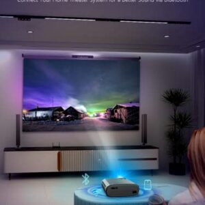 WEWATCH V50 5G WiFi Projector 1080P with Blutooth (Gray), PS101 Adjustable Height Table Projector Tripod Stand