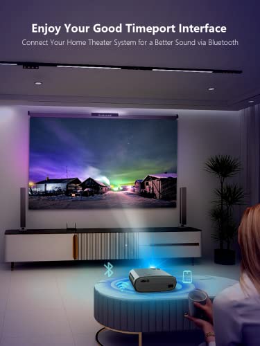 WEWATCH V50 5G WiFi Projector 1080P with Blutooth (Gray), PS101 Adjustable Height Table Projector Tripod Stand