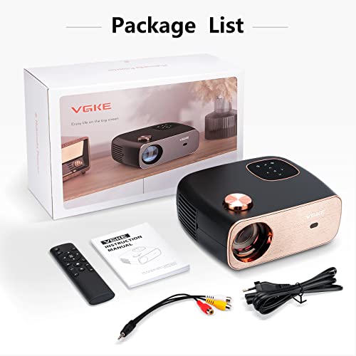 VGKE Smart Projector T82 9000L/340 ANSI Ultra High Definition 1080P, LCD WiFi Projector, 4D Keystone Correction, iOS/Android