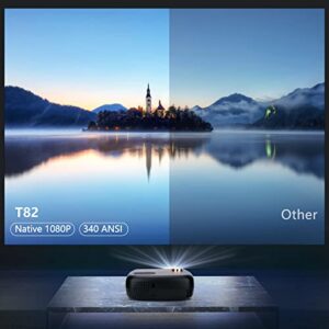 VGKE Smart Projector T82 9000L/340 ANSI Ultra High Definition 1080P, LCD WiFi Projector, 4D Keystone Correction, iOS/Android