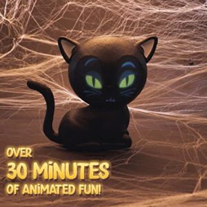 ANIMAT3D Eek The Cat Talking Animated Black Cat with Built in Projector & Speaker Plug'n Play