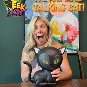 ANIMAT3D Eek The Cat Talking Animated Black Cat with Built in Projector & Speaker Plug'n Play