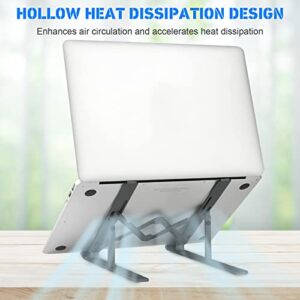 Welan Laptop Stand, MacBook Stand Adjustable Laptop Stand for Desk Portable Computer Stand Aluminum Laptop Holder Ergonomic Cooling Stand Compatible with MacBook Pro Air HP Lenovo Dell 10-18" Black