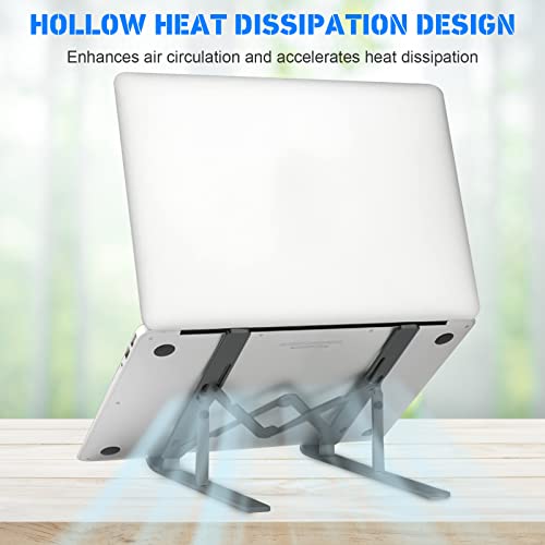 Welan Laptop Stand, MacBook Stand Adjustable Laptop Stand for Desk Portable Computer Stand Aluminum Laptop Holder Ergonomic Cooling Stand Compatible with MacBook Pro Air HP Lenovo Dell 10-18" Black