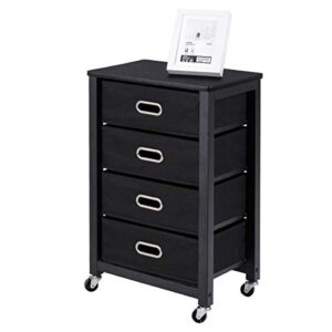 Giantex Rolling File Cabinet Heavy Duty Mobile Storage Filing Cabinet w/ 4 Drawers Black