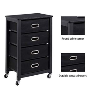 Giantex Rolling File Cabinet Heavy Duty Mobile Storage Filing Cabinet w/ 4 Drawers Black