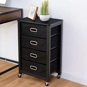 Giantex Rolling File Cabinet Heavy Duty Mobile Storage Filing Cabinet w/ 4 Drawers Black