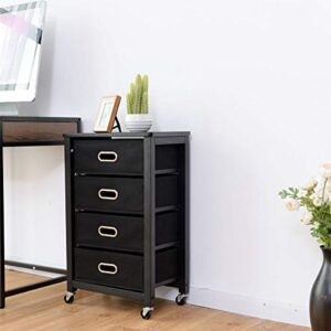 Giantex Rolling File Cabinet Heavy Duty Mobile Storage Filing Cabinet w/ 4 Drawers Black