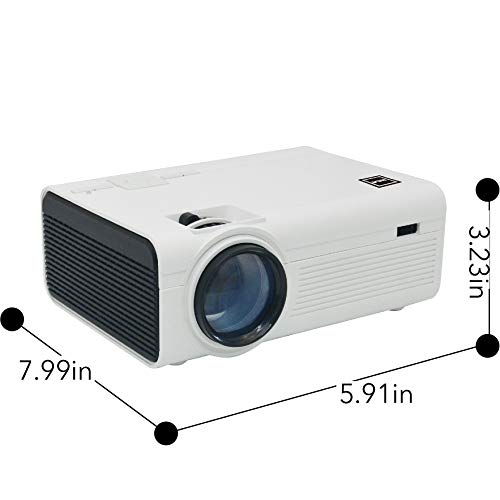 RCA RPJ136 LCD Home Theater Projector with LED Projection Lamp 1080p HD Compatible Bundle RPJ123 Indoor Outdoor 100" Diagonal Portable Projector Screen Kit