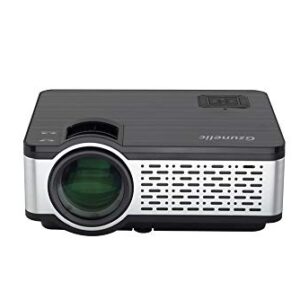 Gzunelic 8000 Lumens Native 1080p Projector Built in HiFi Speakers LED LCD HD Video proyector with HDMI USB AV VGA Audio Interfaces Ideal for Home Theater