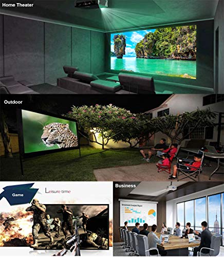 Gzunelic 8000 Lumens Native 1080p Projector Built in HiFi Speakers LED LCD HD Video proyector with HDMI USB AV VGA Audio Interfaces Ideal for Home Theater