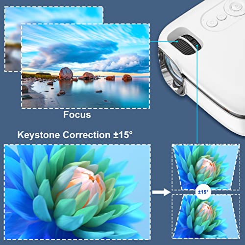 Mini Projector, 2022-Upgraded Portable Projector, Video Projectors for Wall & Ceiling, FunFlix Movie Projector Wall Projector Compatible with HD 1080P HDMI,USB,AV, PC/TV Box/Game Console