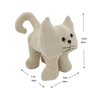 Interior Door Stopper Fabric Doorstops Decorative Cat (Beige Long Legged cat)