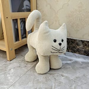 Interior Door Stopper Fabric Doorstops Decorative Cat (Beige Long Legged cat)