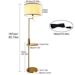 Bedroom & Living Room Floor Lamp with USB Charging Port-DLLT Stand Reading Light & Side Table-Classic Tall Pole Light for Office-Suits Mid Century Modern Home & Farmhouse Rustic Lighting-Drum Shade