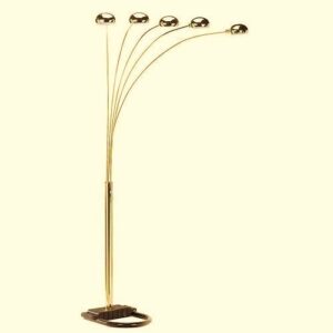 modern style of 5 arm arch floor lamp – gold