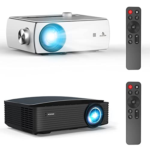 NexiGo [2 Pack] Native 1080P Projector, 5G Wi-Fi, 5G Wi-Fi, Outdoor Movie Projector, Bluetooth 5.1, Dolby_Sound Support, Compatible w/TV Stick, iPhone, Android, Laptop, Console