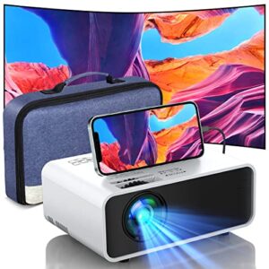 Projector Movie Projector Mini Projector for Outdoor Movies, Projector Screen with 45000 Hours LED Life, 1080P Supported, Compatible with PS4, PC, HDMI, VGA, TF, AV for Home Cinema Outdoor Movie.