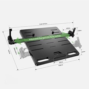 EURPMASK Laptop Tray for Monitor VESA Mount,Laptop Holder Mount Tray Fits 75×75mm VESA Mounting Holes,with Side Clamp and Vented Notebook Tray,for Laptop11''to 15.6'',15.43lbs Capacity (Tray Only)