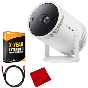 Samsung The Freestyle Projector, Up to 100" Screen, Smart TV, 360 Degree Sound (SP-LSP3BLAXZA) Bundle with 2YR CPS Protection Pack and Deco Gear HDMI Cable