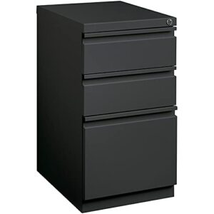 Hirsh Modern Charcoal Deep Metal Mobile Pedestal File 3-Drawer Box/Box