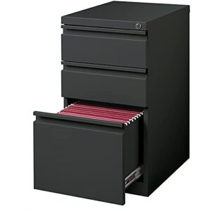 Hirsh Modern Charcoal Deep Metal Mobile Pedestal File 3-Drawer Box/Box