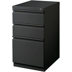 Hirsh Modern Charcoal Deep Metal Mobile Pedestal File 3-Drawer Box/Box