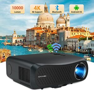 high brigntness 5g wifi projector 4k support, outdoor bluetooth projector 4d/4p keystone, 10000l video projectors native 1080p for ppt movie 250” display, compatible w/tv stick,ps5,hdmi,smartphone