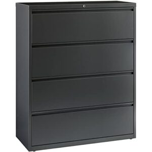 lorell 4-drawer lateral file, charcoal, 42 by 18-5/8 by 52-1/2-inch