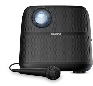ion audio projector deluxe hd battery/ac powered 720p hd led bluetooth-enabled projector with powerful speaker