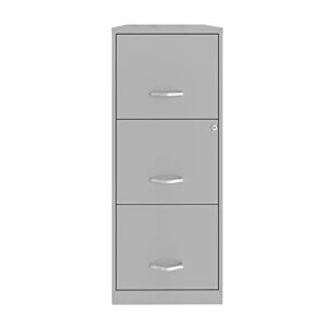 scranton & co 3 drawer metal vertical file cabinet with lock arctic silver