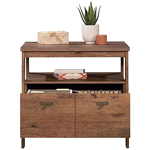 Sauder Trestle 1-Drawer Lateral File Cabinet in Vintage Oak, Vintage Oak Finish