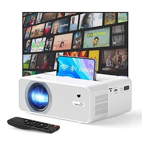 4K Projector, Projector with WiFi and Bluetooth, Portable Movie Projector with Remote, Home Theater Video Projector Compatible with HDMI, USB, MicroSD, Laptop, iOS & Android