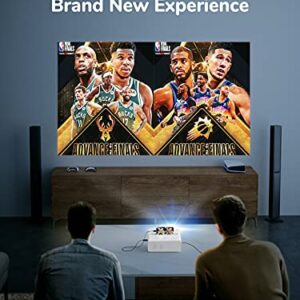 4K Projector, Projector with WiFi and Bluetooth, Portable Movie Projector with Remote, Home Theater Video Projector Compatible with HDMI, USB, MicroSD, Laptop, iOS & Android