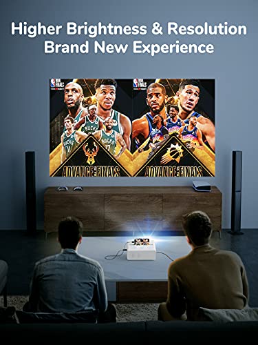 4K Projector, Projector with WiFi and Bluetooth, Portable Movie Projector with Remote, Home Theater Video Projector Compatible with HDMI, USB, MicroSD, Laptop, iOS & Android