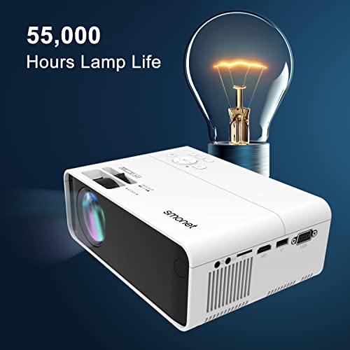 Mini Projector, SMONET 1080P Portable Movie Projector Outdoor Home Video TV LED Projector Compatible with TV Stick Laptops PC PS5 HDMI USB