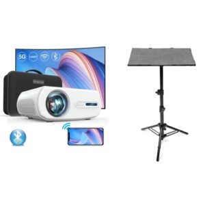 onoayo projector native 1080p 5g wifi and 5.1 bluetooth projector & onoayo adjustable projector tripod stand