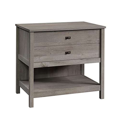 Sauder Cottage Road L-Desk, L: 65.12" x W: 58.66" x H: 29.76", Mystic Oak Finish & Cottage Road Lateral File, L: 32.44" x W: 21.81" x H: 29.76", Mystic Oak Finish