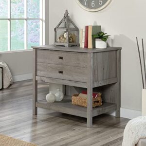 Sauder Cottage Road L-Desk, L: 65.12" x W: 58.66" x H: 29.76", Mystic Oak Finish & Cottage Road Lateral File, L: 32.44" x W: 21.81" x H: 29.76", Mystic Oak Finish