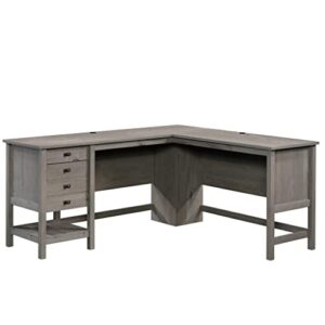 Sauder Cottage Road L-Desk, L: 65.12" x W: 58.66" x H: 29.76", Mystic Oak Finish & Cottage Road Lateral File, L: 32.44" x W: 21.81" x H: 29.76", Mystic Oak Finish