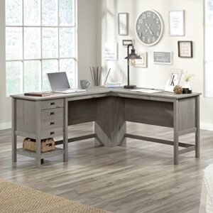 Sauder Cottage Road L-Desk, L: 65.12" x W: 58.66" x H: 29.76", Mystic Oak Finish & Cottage Road Lateral File, L: 32.44" x W: 21.81" x H: 29.76", Mystic Oak Finish