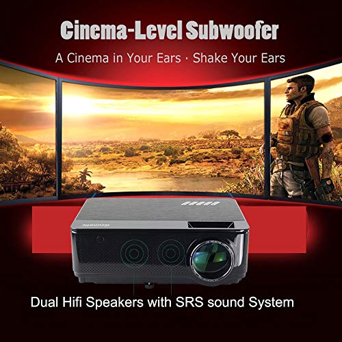 Gzunelic Real 12500 Lux / 500 ANSI lumens Real Native 1080p LED Video Projector ± 50° 4D Keystone X/Y Zoom 8000:1 Contrast Built in HI-FI Stereo Sound Box Full HD Home Theater Proyector