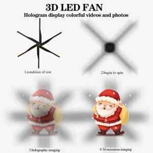 3D Hologram Fan Projector Display with APP, Trade Show Display 616PCS LED Beads, Four-Axis and High Transmission Speed, 3D Holographic Fan Uploaded by iOS and Android 27.5 inch