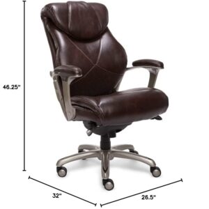 La-Z-Boy Cantania Executive Chair with AIR Lumbar Technology and Memory Foam Cushions, Ergonomic Design for Office Space, Brown