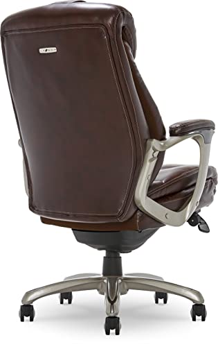La-Z-Boy Cantania Executive Chair with AIR Lumbar Technology and Memory Foam Cushions, Ergonomic Design for Office Space, Brown