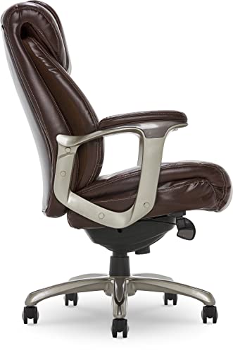 La-Z-Boy Cantania Executive Chair with AIR Lumbar Technology and Memory Foam Cushions, Ergonomic Design for Office Space, Brown