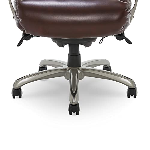 La-Z-Boy Cantania Executive Chair with AIR Lumbar Technology and Memory Foam Cushions, Ergonomic Design for Office Space, Brown