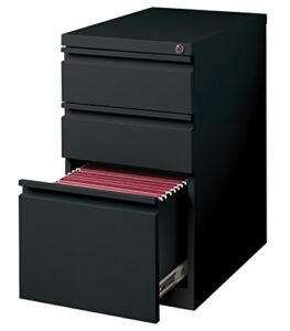 hirsh industries 3 drawer mobile file cabinet file in black