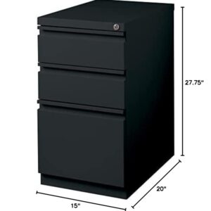 Hirsh Industries 3 Drawer Mobile File Cabinet File in Black